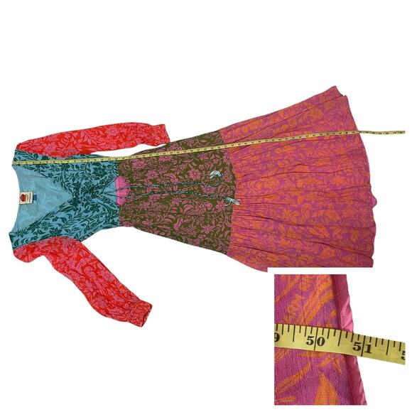 Farm Rio for Anthropologie Cut Out Maxi Dress - Pink Combo - Small - Picture 2 of 14